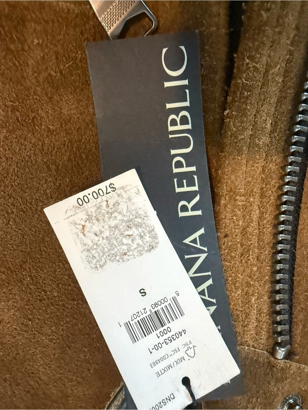 Men's Suede & Leather Pacer Bomber Jacket - Tan/Brown NWT 1371